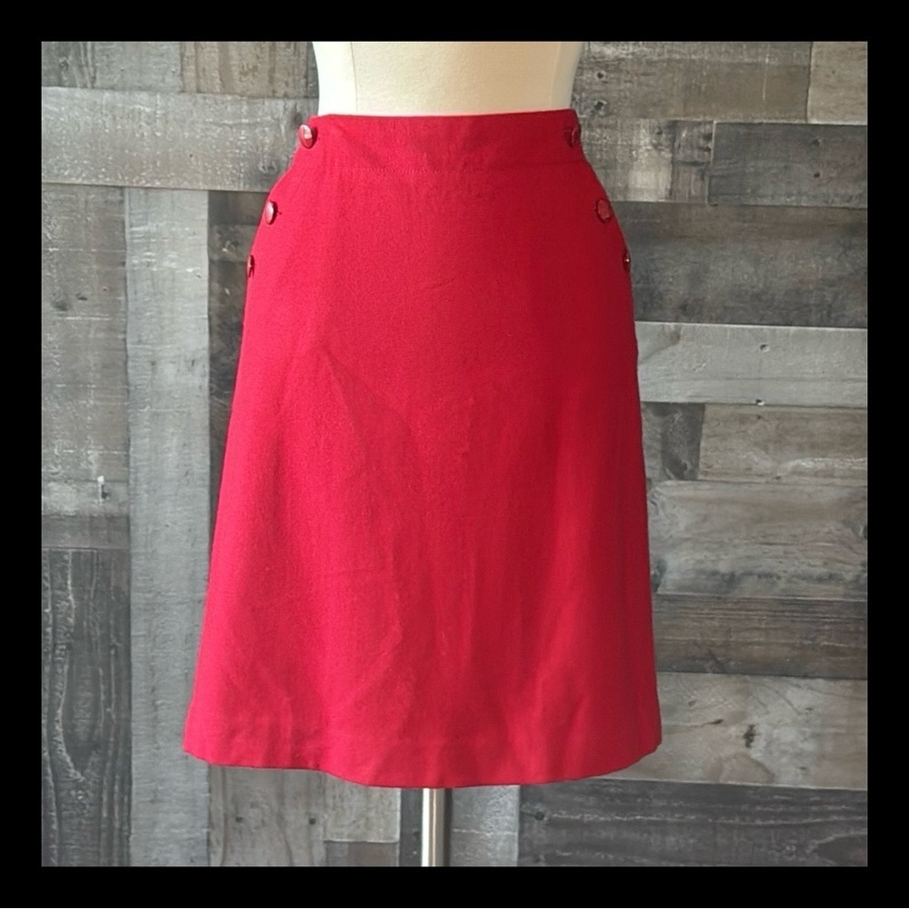 J.Crew red wool skirt size 6 Christmas elegant holiday party classic preppy